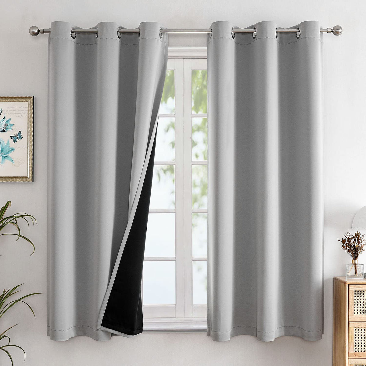 ChrisDowa blackout curtains panel with top grommets for easy setup
