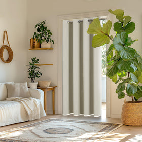 ChrisDowa blackout curtains with silver grommets for smooth sliding and easy setup.