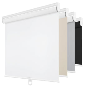 ChrisDowa cordless blackout shade front view in white for privacy and style.