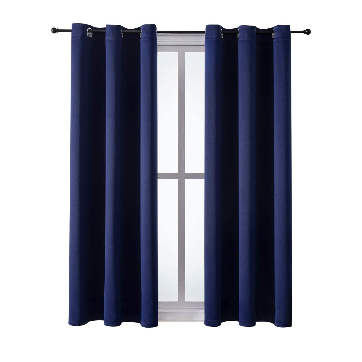 ChrisDowa grommet blackout curtains navy 42x63 ideal for quick setup.