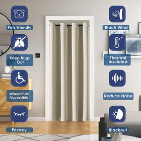 ChrisDowa beige doorway curtain offering privacy and light control for doorways.