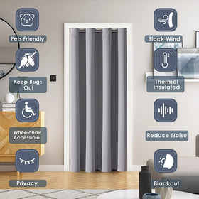 ChrisDowa doorway curtain with six grommets slides smoothly for easy installation.