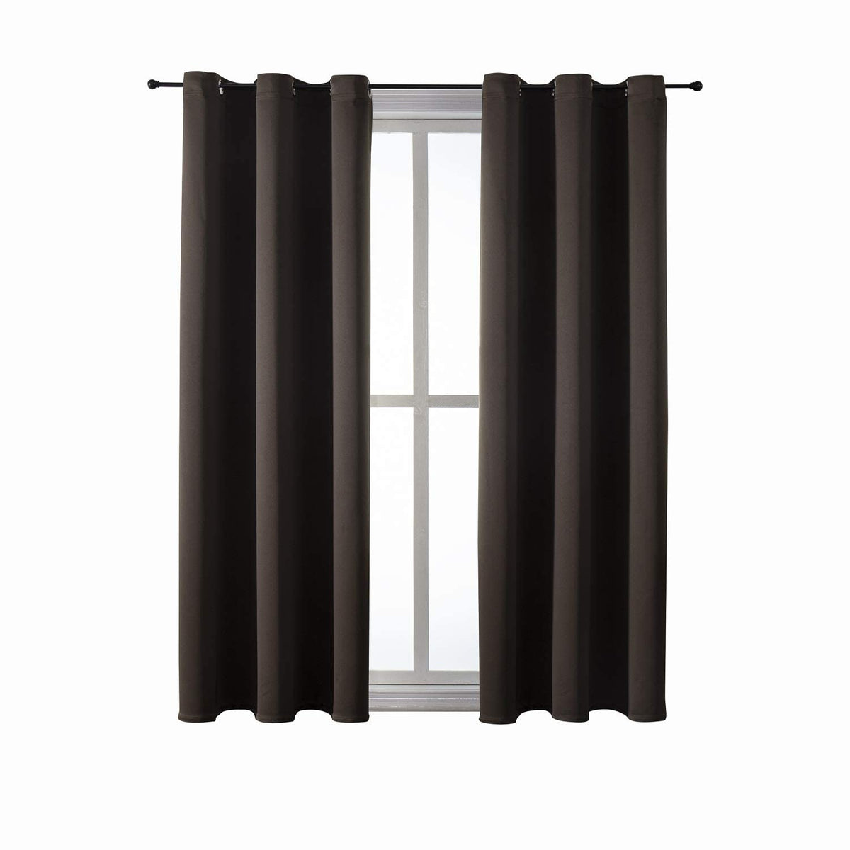 ChrisDowa grommet blackout curtain top with 6 grommets blocks light effectively.