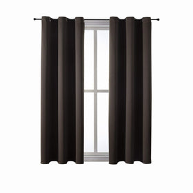 ChrisDowa grommet blackout curtain top with 6 grommets blocks light effectively.