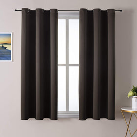 ChrisDowa grommet blackout curtain front view blocks light for deeper sleep.