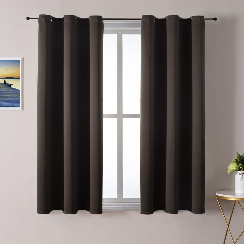 ChrisDowa grommet blackout curtain front view blocks light for deeper sleep.