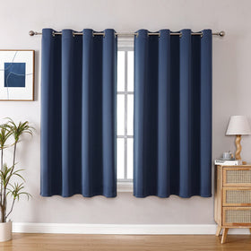 ChrisDowa grommet blackout curtains in stone blue block 95% light for better sleep