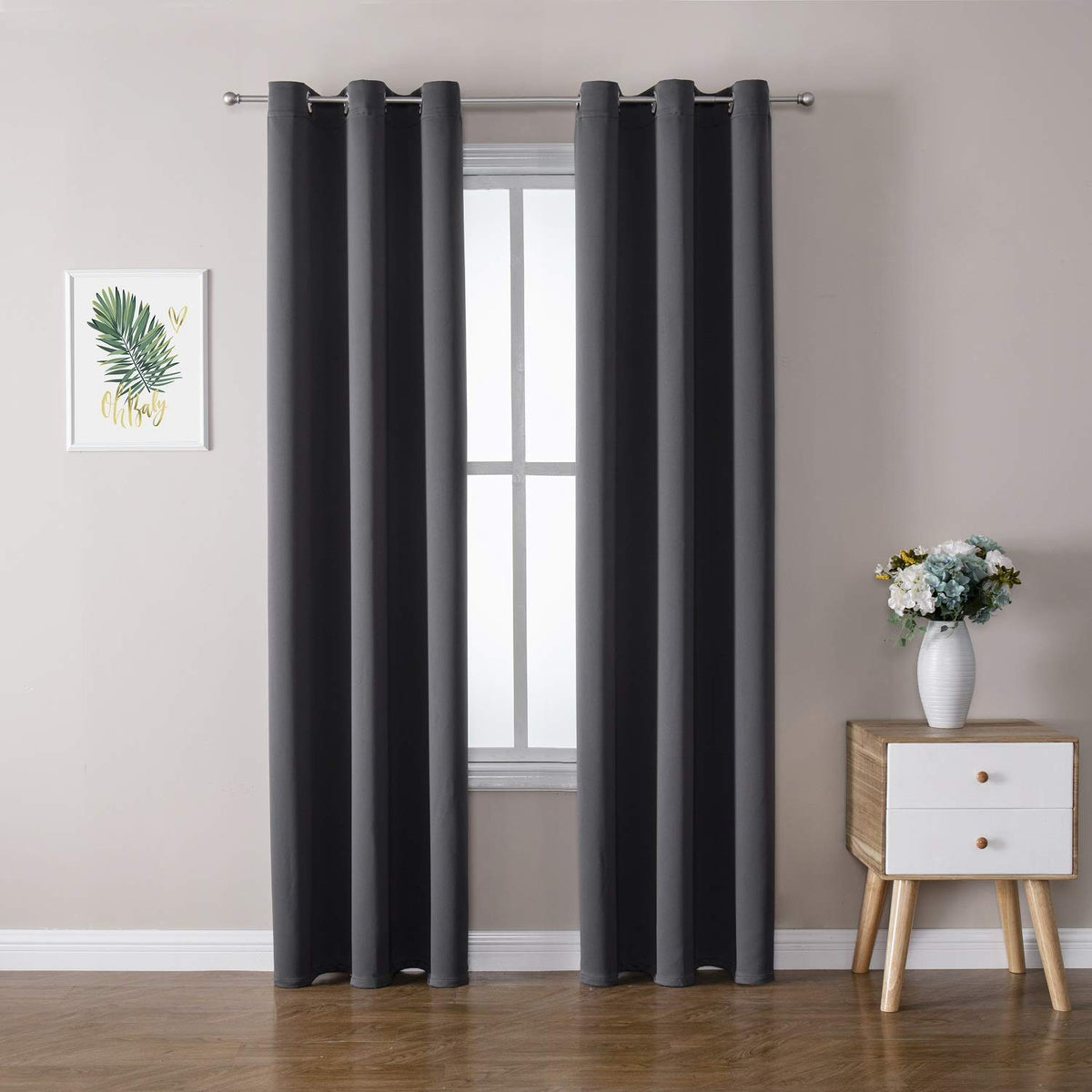 ChrisDowa grommet blackout curtains package view ready for quick installation
