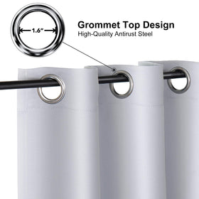 ChrisDowa grommet curtain with thermal insulation shown on a sunlit window