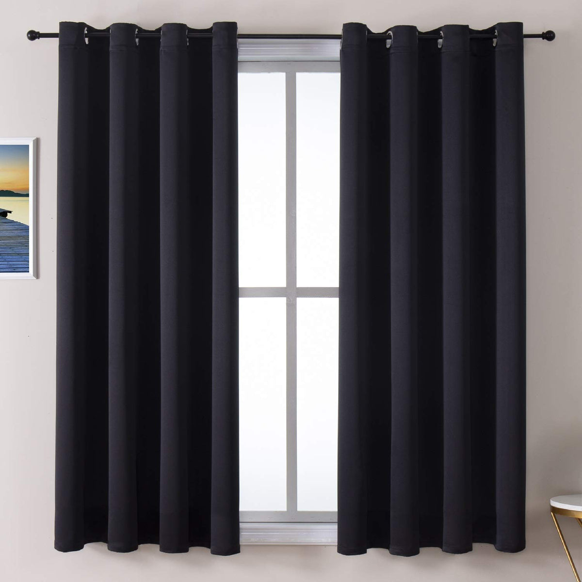 ChrisDowa grommet curtains 2-panel setup blocks light for better sleep
