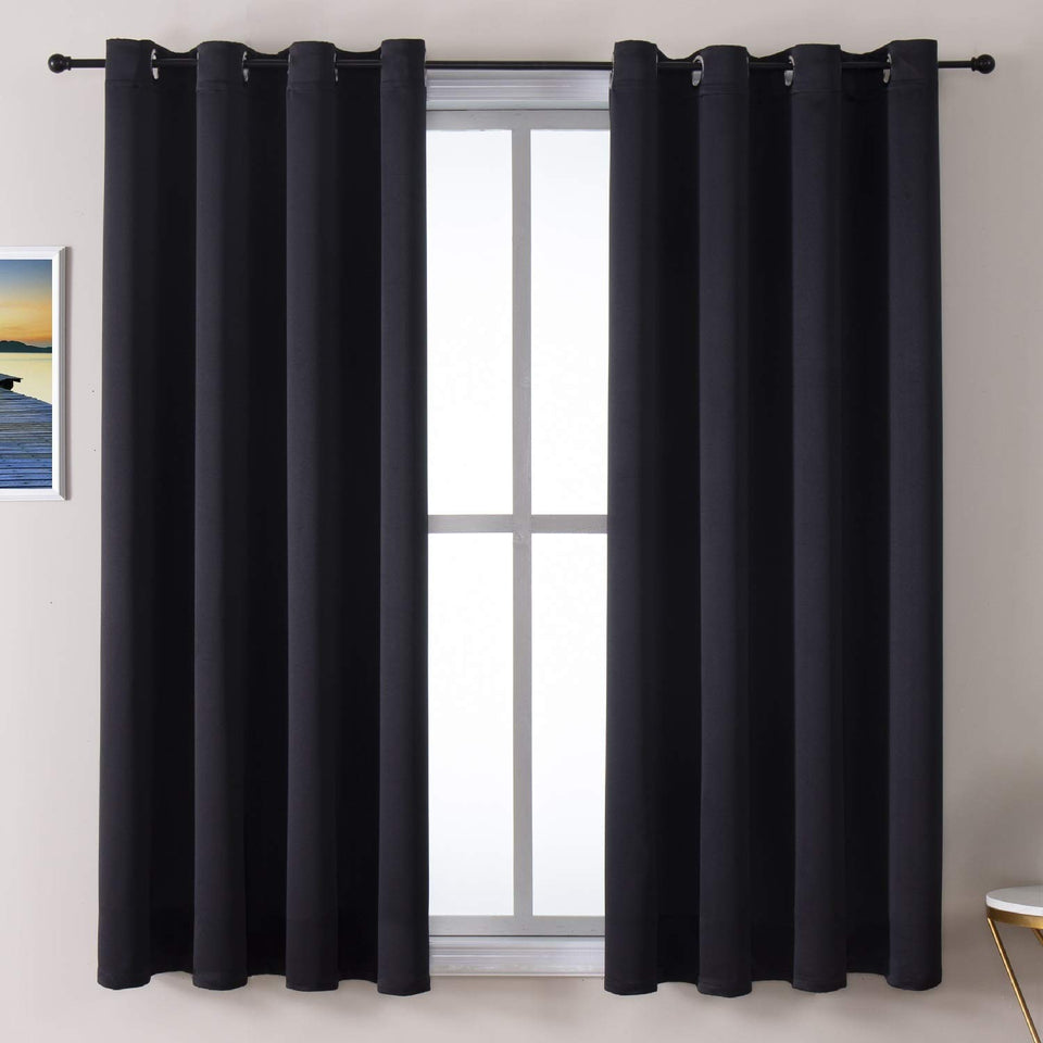 ChrisDowa grommet curtains 2-panel setup blocks light for better sleep