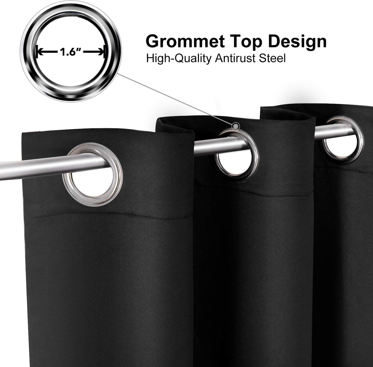 ChrisDowa grommet curtains 42x84-inch frame blocks light for quiet spaces.