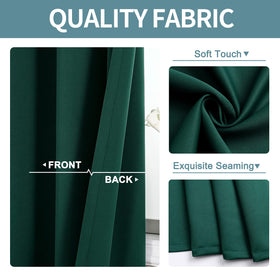 ChrisDowa grommet curtains forest-green grommets close-up for durable hardware