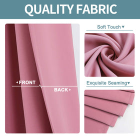 ChrisDowa pink curtains block sunlight and UV for glare reduction.