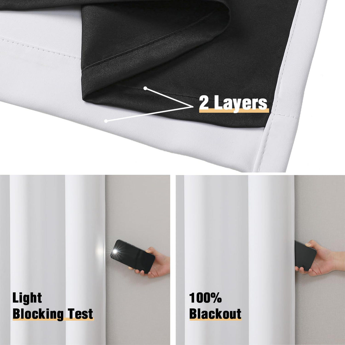 ChrisDowa grommets on top provide sturdy hanging and smooth sliding