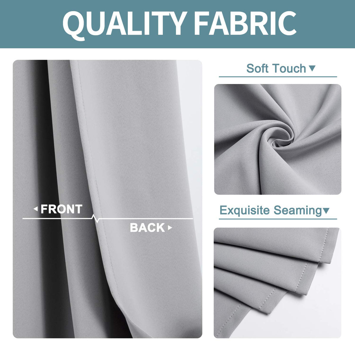 ChrisDowa light grey blackout drapes closed to block sun and glare.