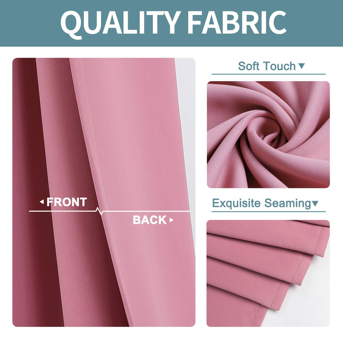 ChrisDowa pink curtains with metal grommets easy slides for quick darkening