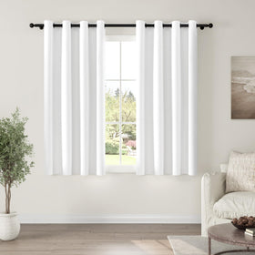 ChrisDowa pure white solid curtains with grommet top for smooth operation and room-darkening.