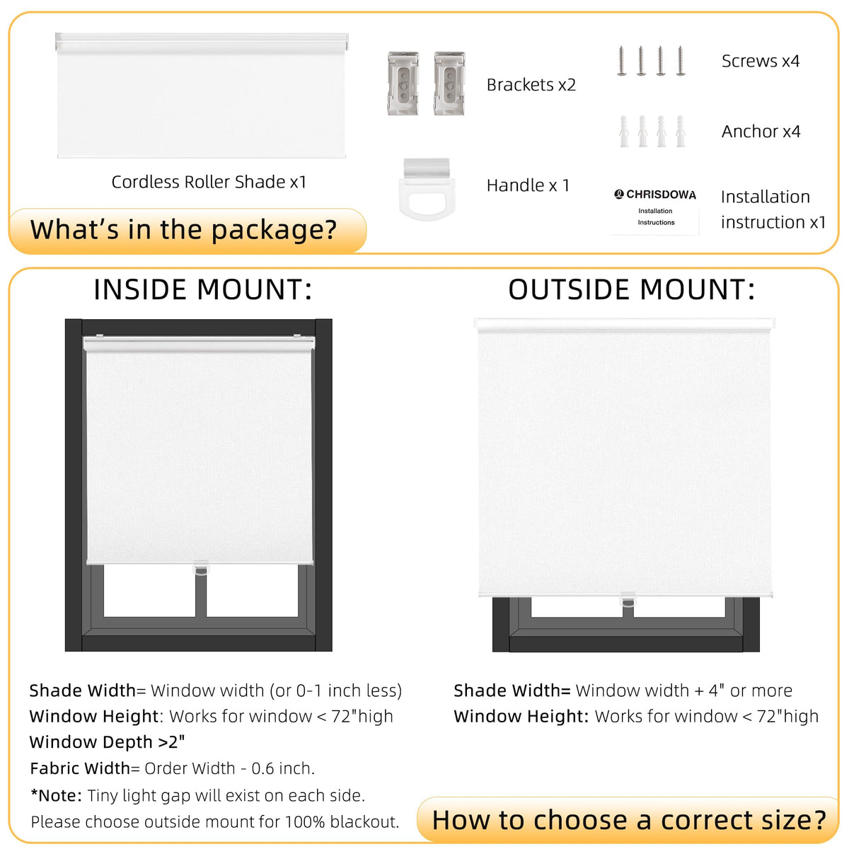 ChrisDowa blackout shade blocks sun and UV rays for glare-free viewing