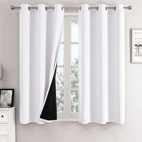 ChrisDowa white blackout curtains two panels block light for better sleep