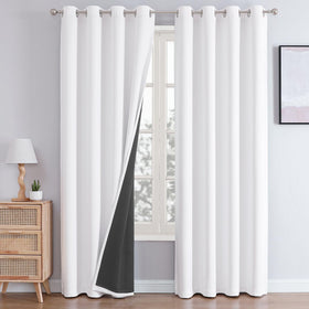 ChrisDowa white blackout curtains panel front blocks light for better sleep