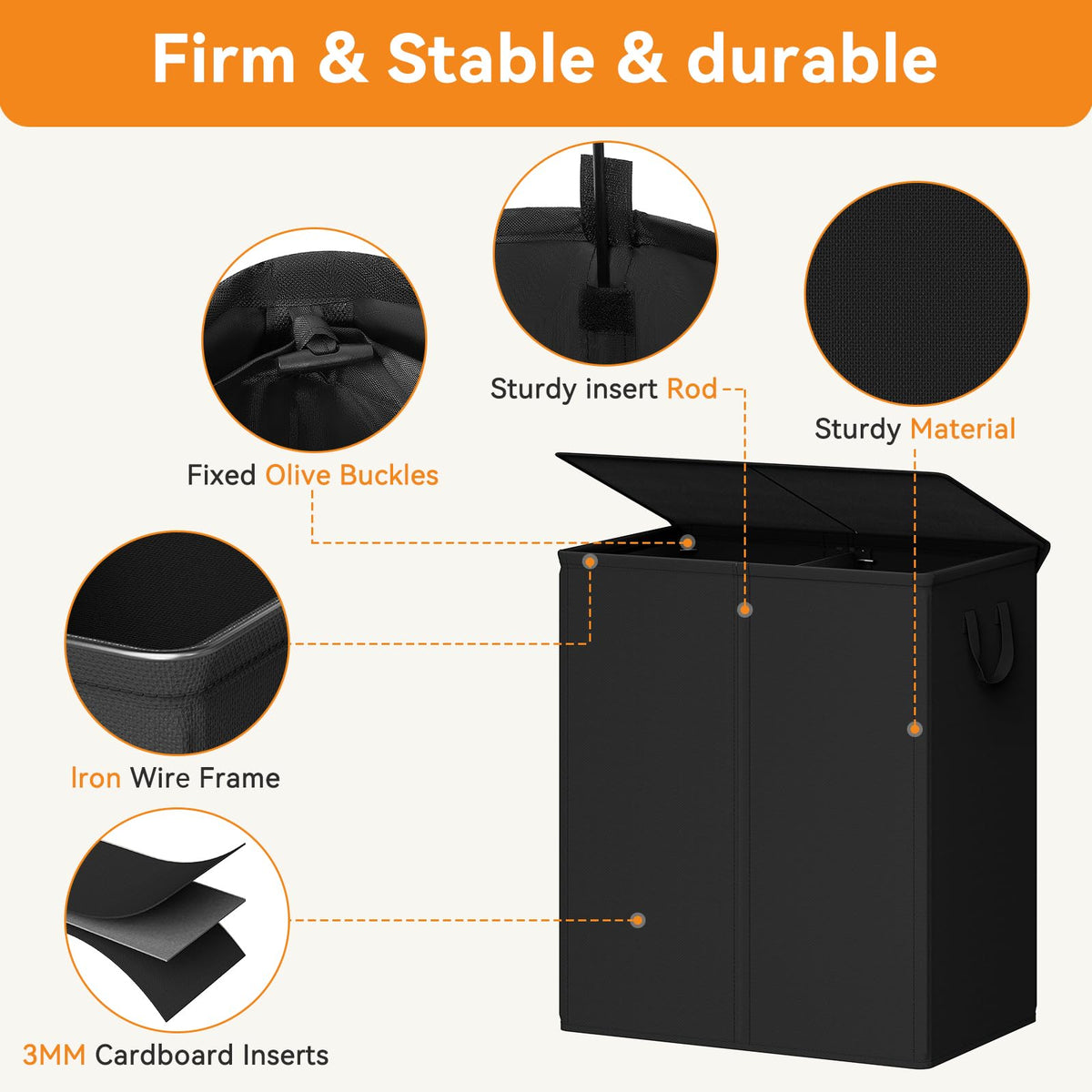 Chrislley hamper with removable liner bags simplifies loading and transport.