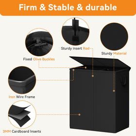 Chrislley hamper with removable liner bags simplifies loading and transport.