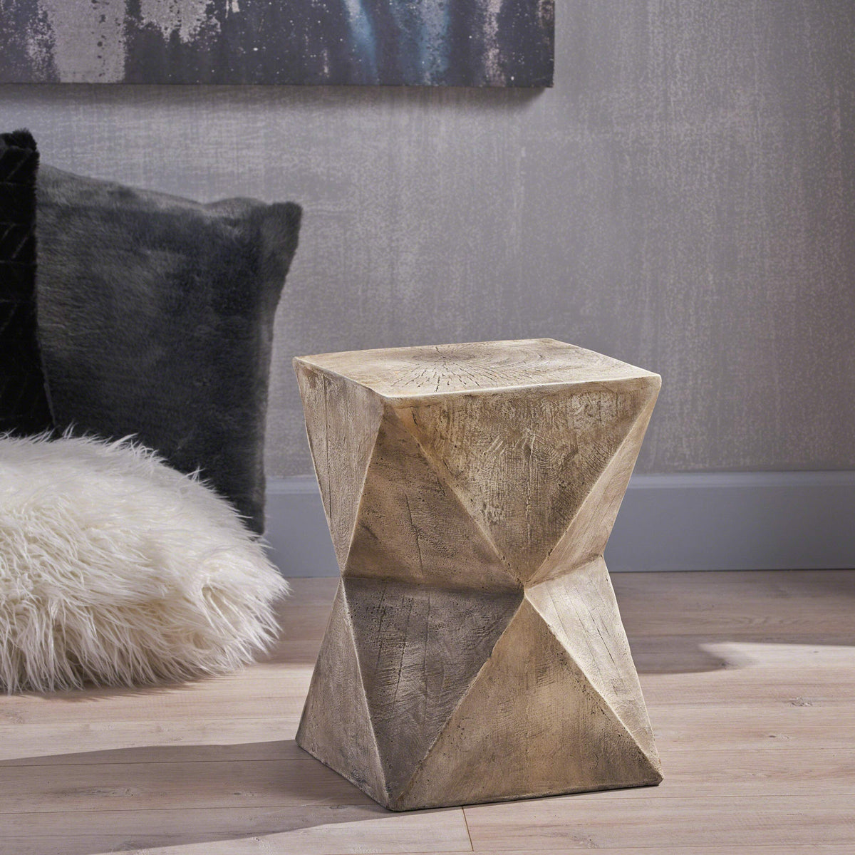 Christopher Knight Home Manuel weight-concrete accent table, abstract hourglass design, eye-catching contemporary decor