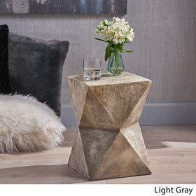 Christopher Knight Home Manuel weight-concrete accent table, close-up hand-painted detail, unique natural variations