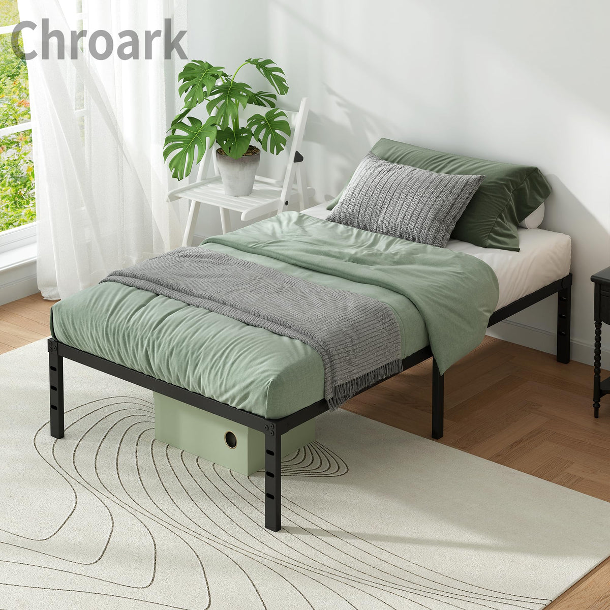 Chroark silent bed frame demonstrating squeak-free stability