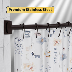 Chrsouly bronze curved shower rod installed in a modern bathroom