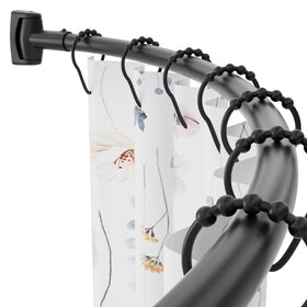 Chrsouly curved shower rod 42-72 inches adds elbow room and space