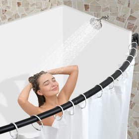 Chrsouly curved shower rod requires drilling for secure wall mounting