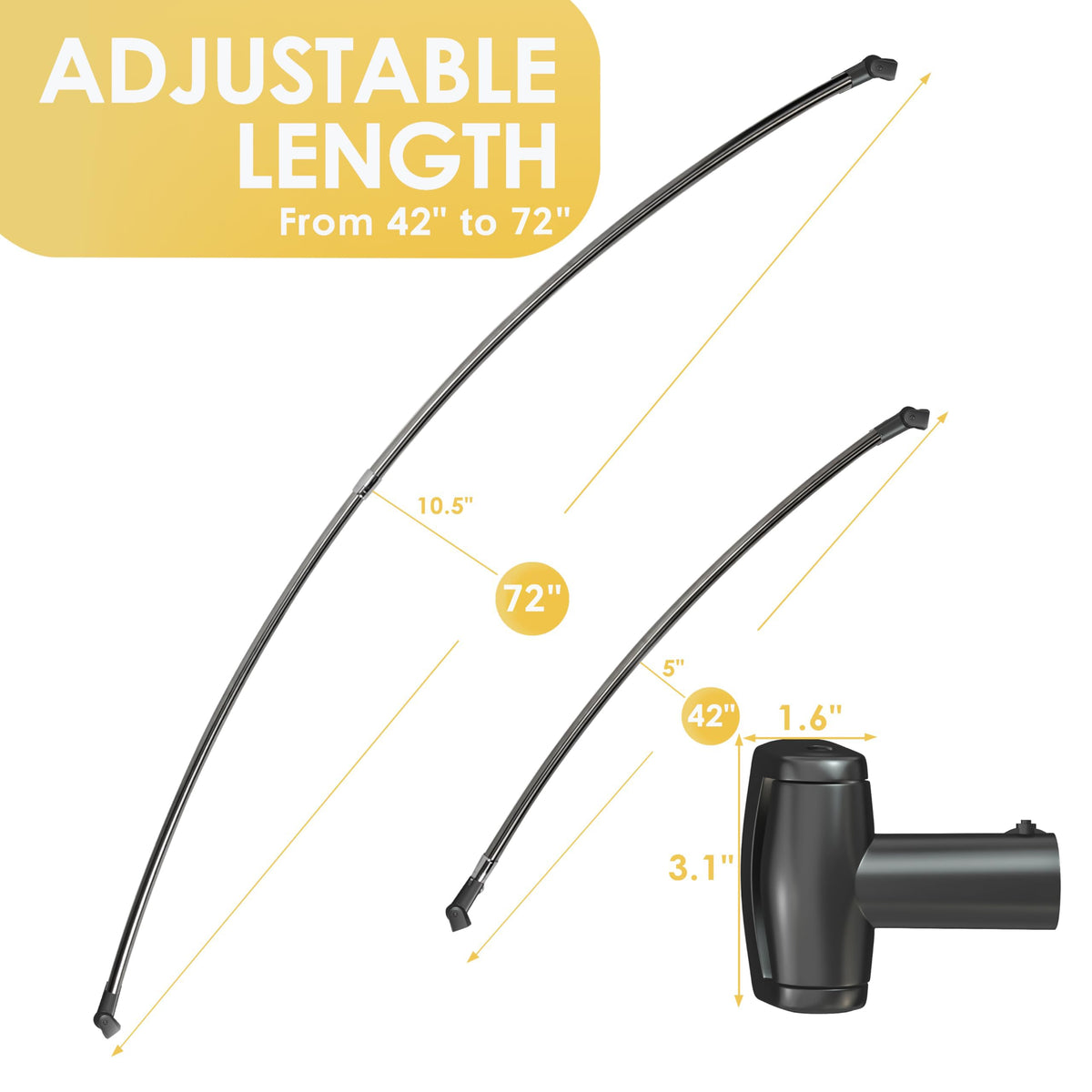 Chrsouly rustproof curved shower rod in black resists corrosion for bathroom longevity