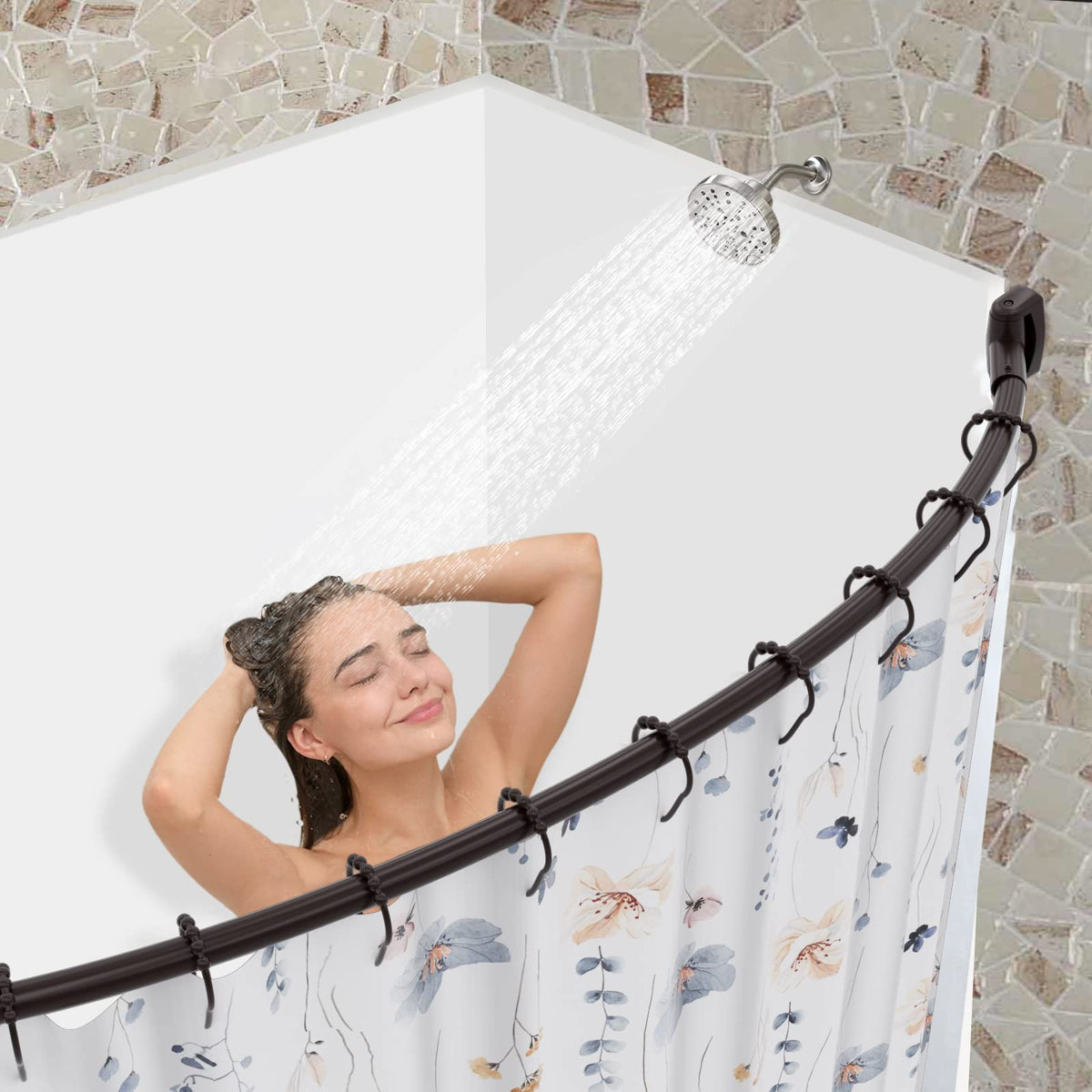 Chrsouly rust-proof shower rod with included hardware and packaging