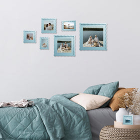 Chrspk blue wavy frame wall-mount hooks for easy wall display