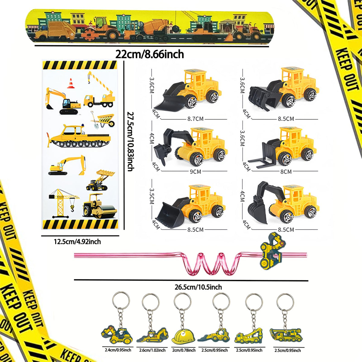 CHSLtmxq construction truck drinking straws with accessories for fun beverages