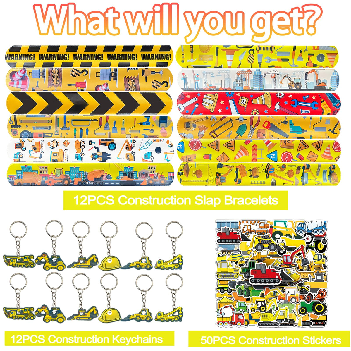 CHSLtmxq construction truck slap bracelet adds color and interactive favors