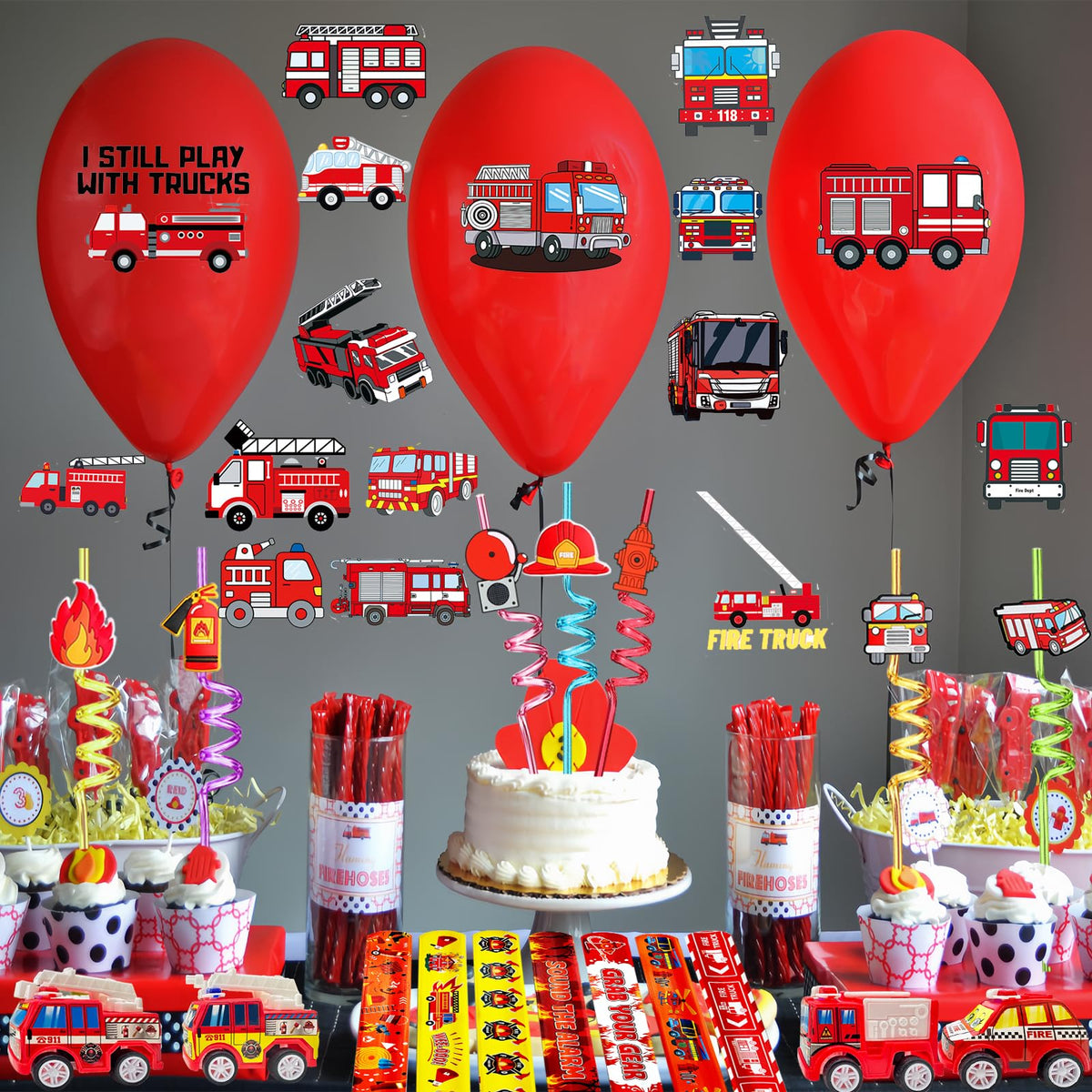CHSLtmxq firefighter toy trucks decorate loot bags and prize games