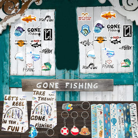 CHSLtmxq fish-pattern stickers for DIY crafts and party activities.