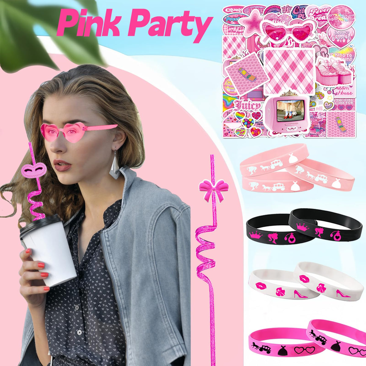 CHSLtmxq pink silicone bracelets for wearable party favors