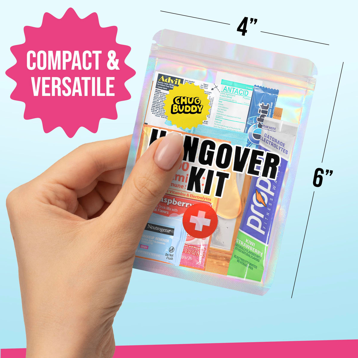 Chug Buddy compact 4x6 bag ideal for purses and travel.