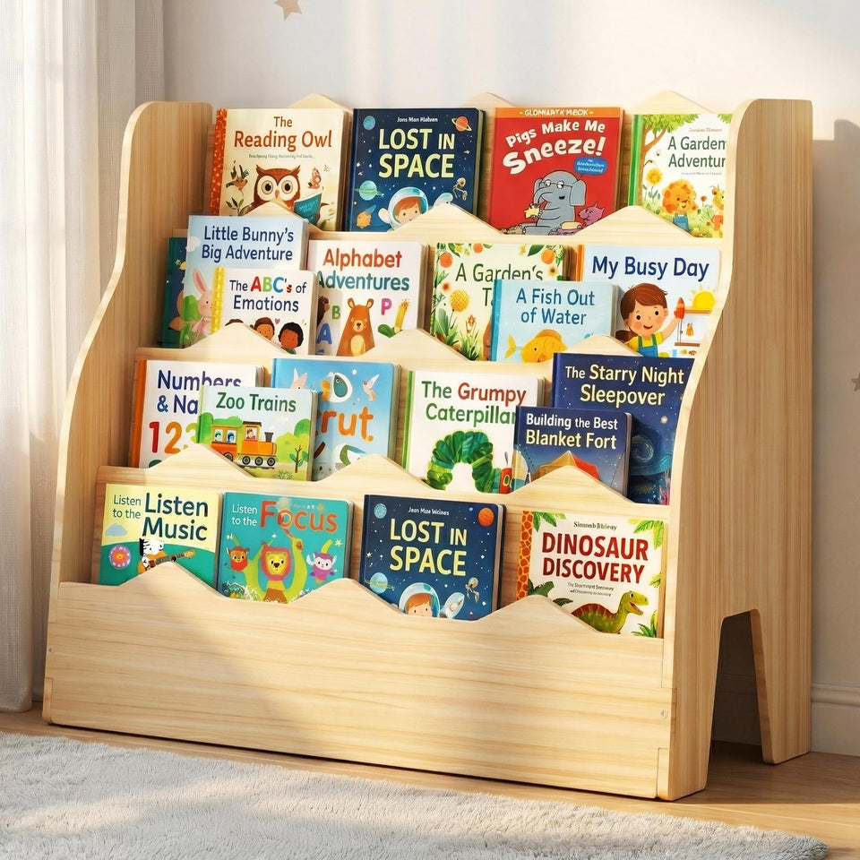 Chuiendi 4-tier Montessori bookshelf being assembled with minimal tools.