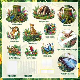 Chumia rainforest standup featuring a leopard for jungle backdrop displays