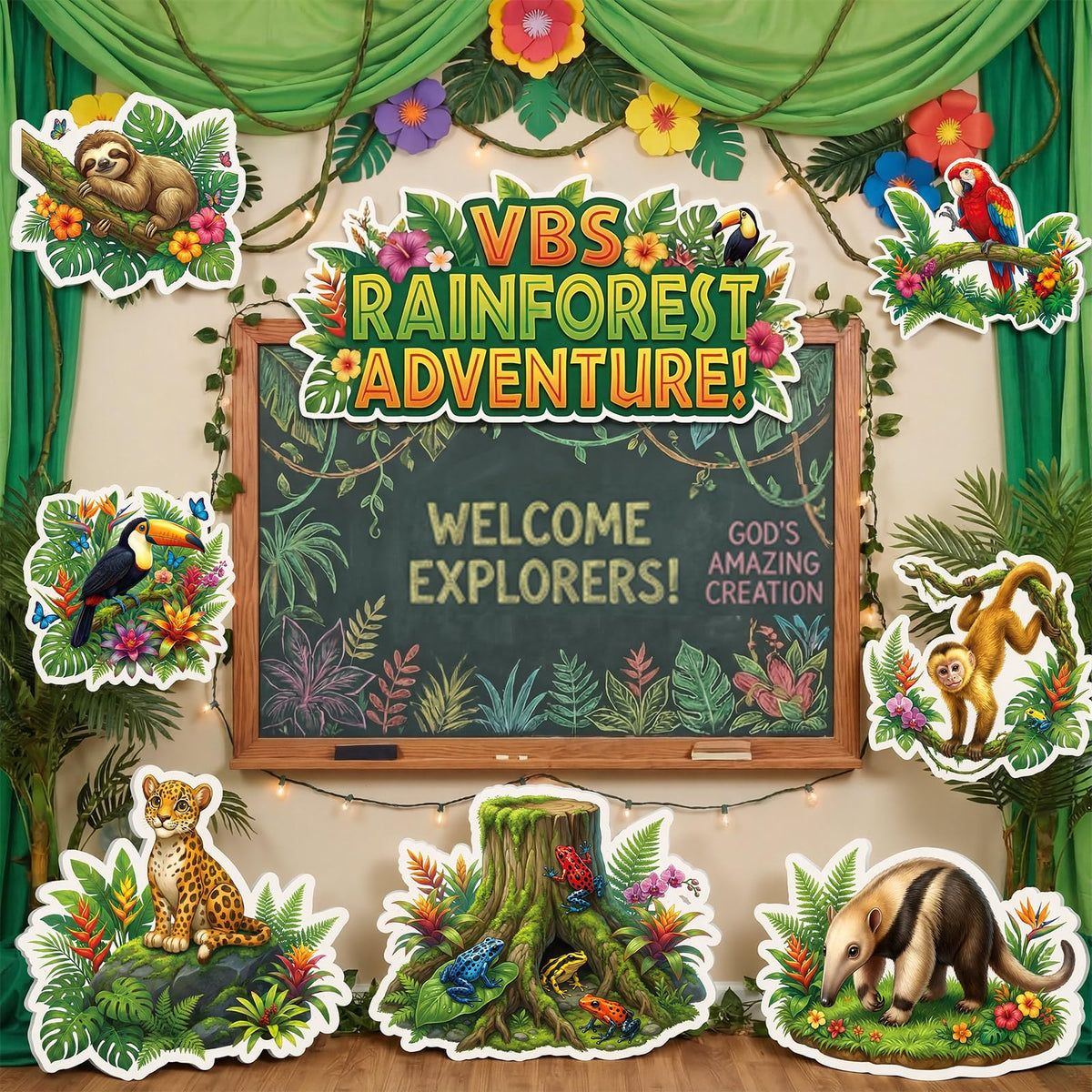 Chumia rainforest standup with a toucan for vibrant event visuals