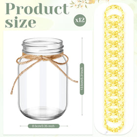 Chunful 12-pc mason jars with integrated LEDs brighten weddings and dinners.