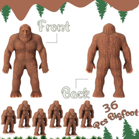 Chunful Bigfoot figurines on a bookshelf add whimsical charm.