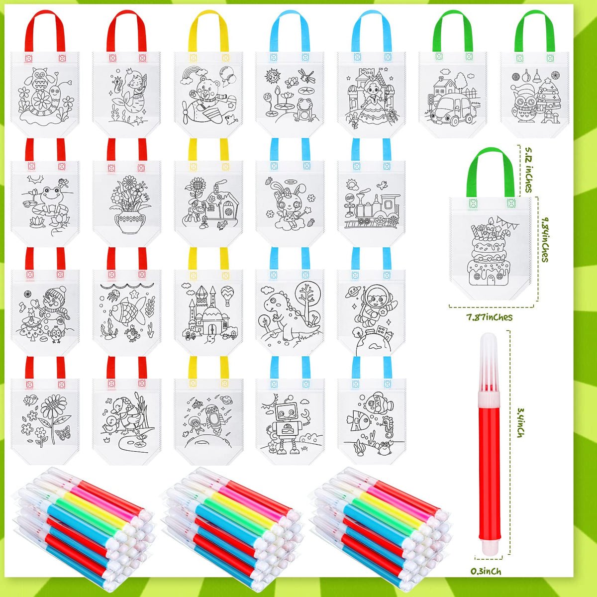 Chunful coloring bags with pen pack for creative activities