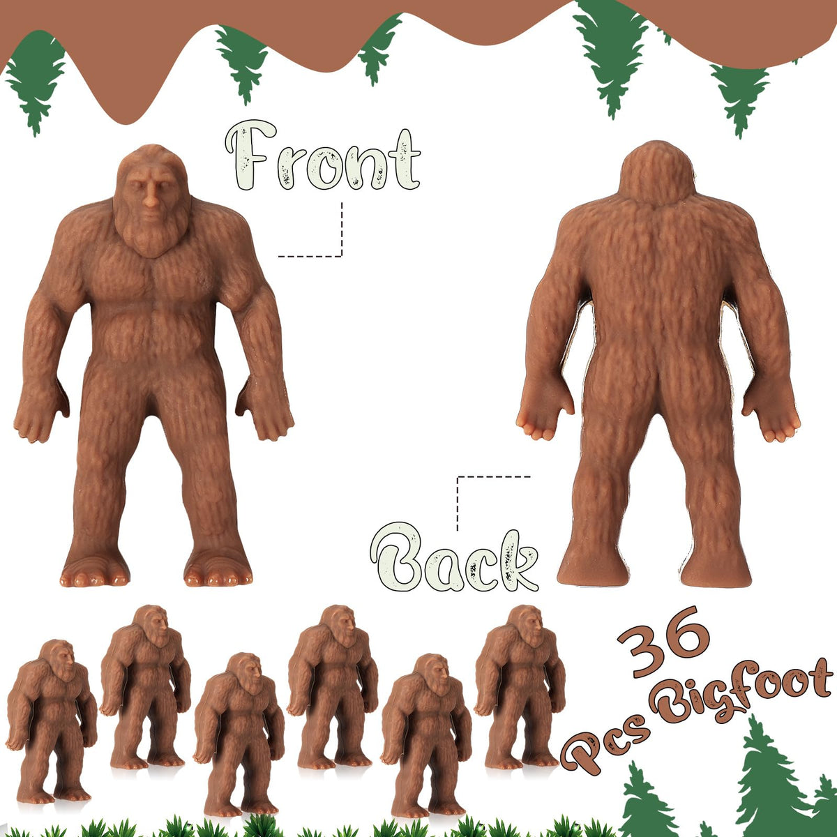 Chunful durable rubber Bigfoot statues suitable for year-round decor.