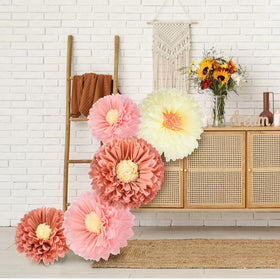 Chunful 24inch Bermuda Sand tissue flower for indoor party decor